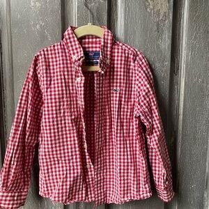 Vineyard Vines Red Checkered Cotton Shirt